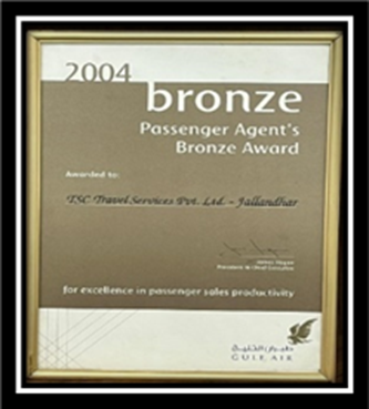 Bronze Passenger Agent's Award 2004