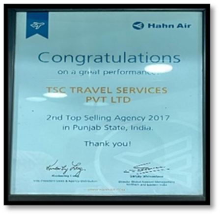Great Performance Award from Hahn Air 2017