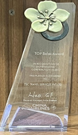 Top Sales Award From China Airlines